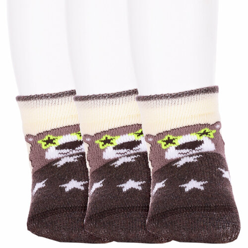фото Носки брестские 3 пары, размер 9-10, коричневый