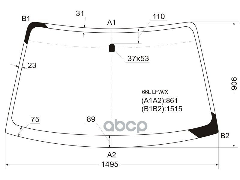 Стекло Лобовое Subaru Legacy 98-03 / Outback 98-03 / Legacy B4 98-03 / Legacy Lancaster 98-03 XYG арт. 66L LFW/X