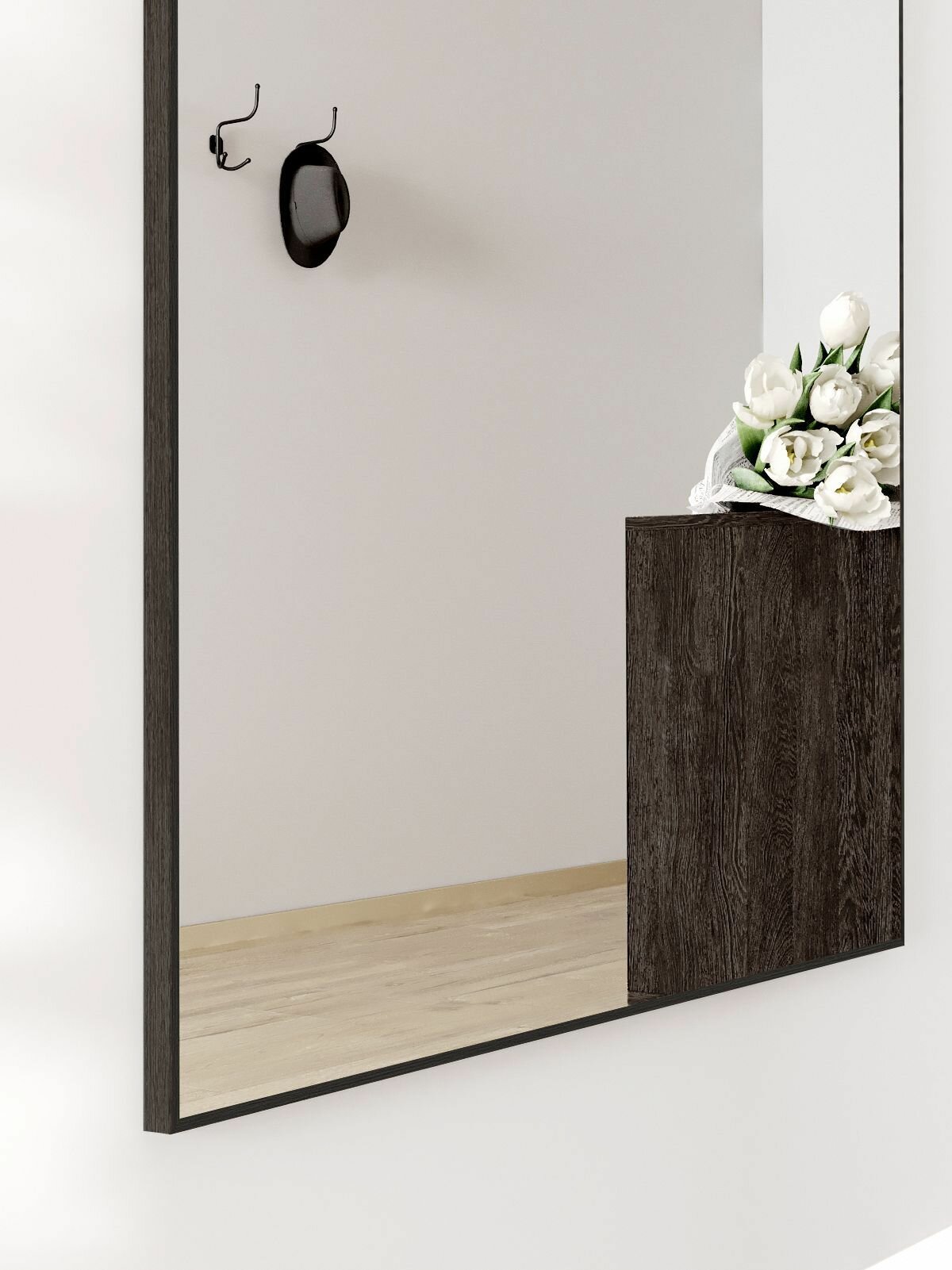 Зеркало в полный рост в алюминиевой раме TODA ALMA, 160х80 см. Венге - фотография № 4