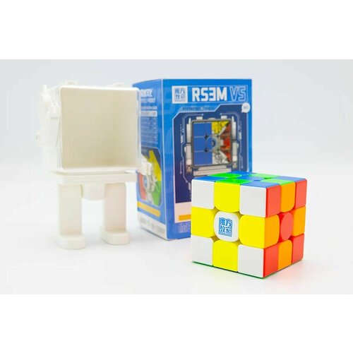 Кубик Рубика магнитный MoYu RS3M V5 3x3 Dual Adjustment + Robot stand магнитный кубик рубика moyu rs3m цветной