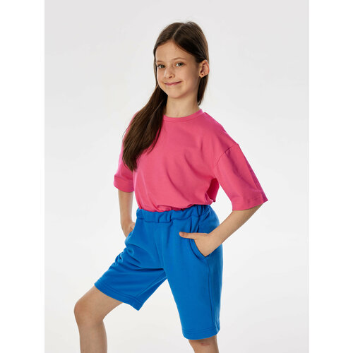 фото Футболка booms, размер 128, розовый, фуксия