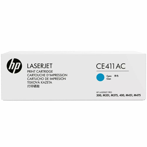 Картридж HP CE411AC (305A) голубой картридж ce411a 305a голубой для hp laserjet pro 300 m351 pro m375 pro 400 m451 m475