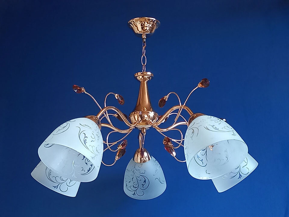 фото Люстра подвесная LS 852/5 цвет золото