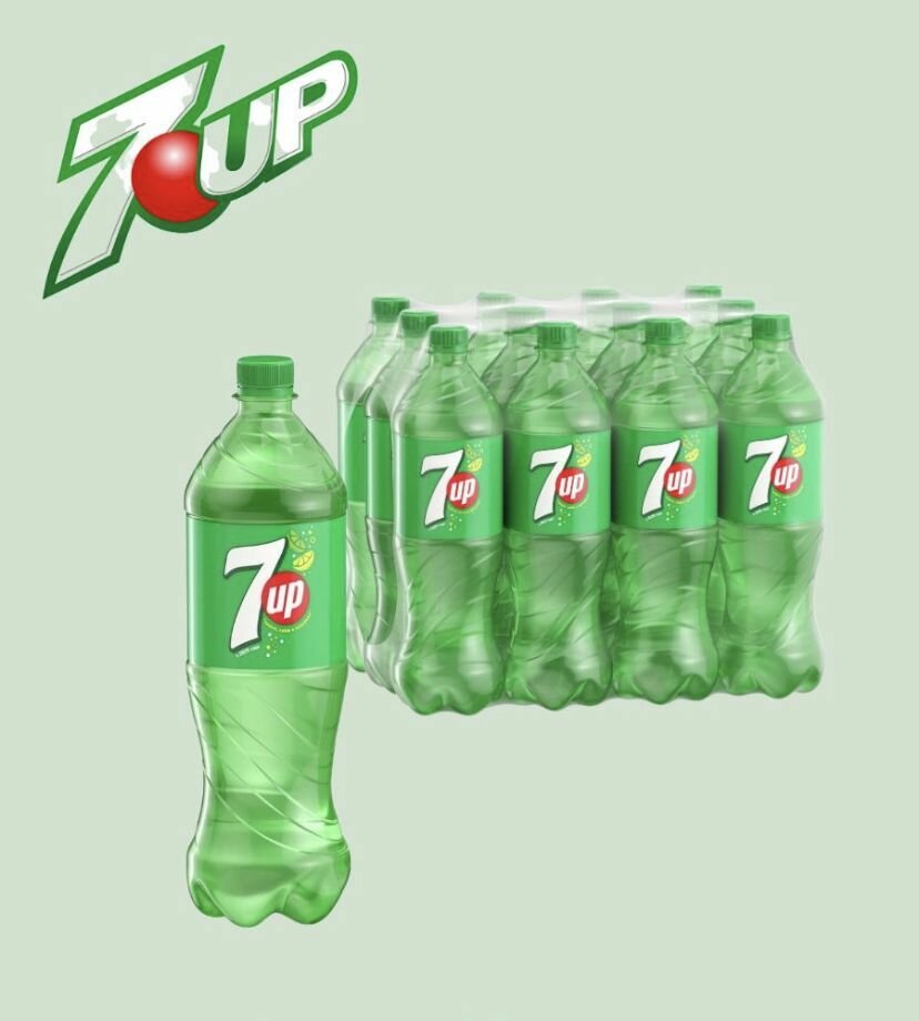 Газированный напиток 7UP упаковка 12шт по 1л