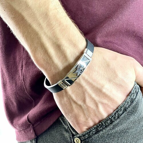 фото Браслет, металл, 1 шт., размер 20 см, черный нет бренда