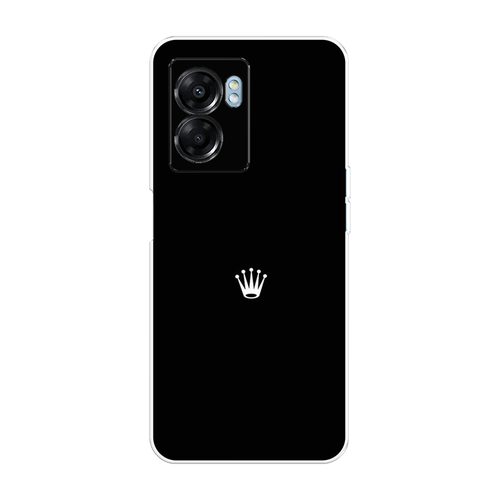 Силиконовый чехол на OnePlus Nord N300 5G / Ван Плас Норд N300 5G Белая корона на черном фоне силиконовый чехол на oneplus nord n300 5g ван плас норд n300 5g утка на желтом фоне