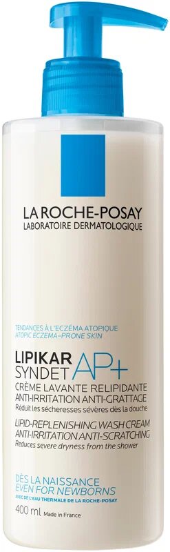 La Roche-Posay Lipikar Syndet AP+ Липидовосстанавливающий очищающий крем-гель для лица и тела взрослых, детей и младенцев 0+, 400 мл