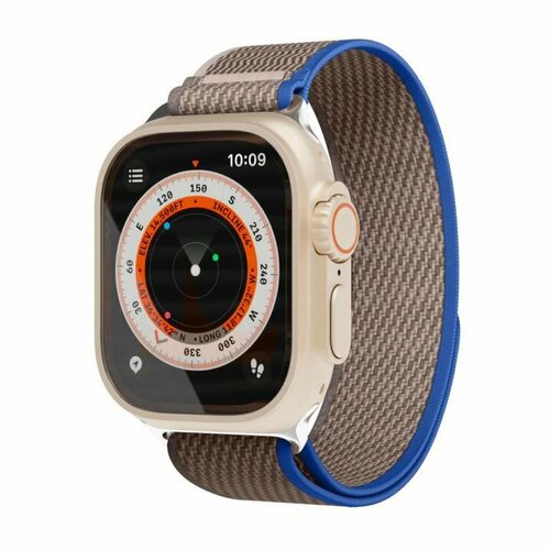 Ремешок для смарт-часов Trail Band vlp для Apple Watch 42/44/45/49mm, нейлоновый, синий-серый ремешок vlp ремешок нейлоновый плетёный vlp для apple watch 42 44 45 l xl 2шт темно синий