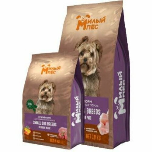Милый Пёс Cухой корм для собак мелких пород Ягненок и рис, 10кг