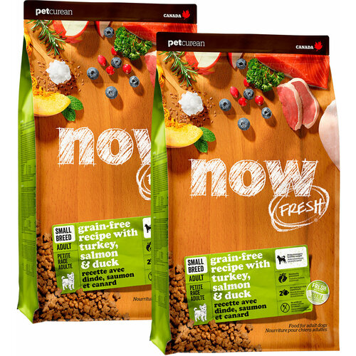 Сухой корм NOW FRESH DOG ADULT SMALL BREED беззерновой для взрослых собак маленьких пород с индейкой, лососем и уткой (2,72 + 2,72 кг)