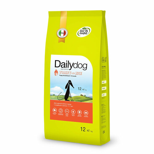 Dailydog PUPPY SMALL BREED Turkey and Rice 12кг VLP - корм для щенков мелких пород с индейкой и рисо , 260ДДVLP12 (1 шт)