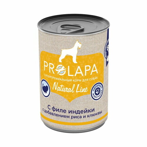 Prolapa Natural Line 400 г консервы для собак с филе индейки рисом и клюквой 344₽