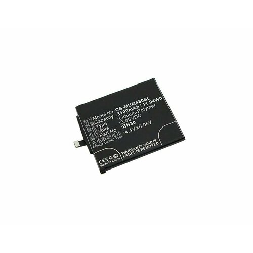 аккумулятор vbparts схожий с bn30 для xiaomi redmi 4a 3 85v 11 94wh 3100mah 062128 Аккумулятор CS-MUM480SL BN30 для Xiaomi Redmi 4A 3.85V / 3100mAh / 11.94Wh