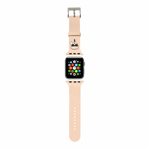 Karl Lagerfed Ремешок Lagerfeld Silicone Karl head для Apple Watch 38-40-41 mm, розовый