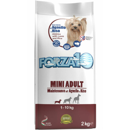 FORZA10 DOG MAINTENANCE ADULT SMALL/MEDIUM для взрослых собак маленьких и средних пород с ягненком и рисом (2 кг х 6 шт)