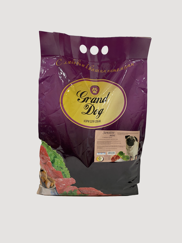 Изображение товара Сухой корм Grand Dog Sensitiv mini с ягнёнком и рисом гипоаллергенный корм для взрослых собак мелких пород 3 кг