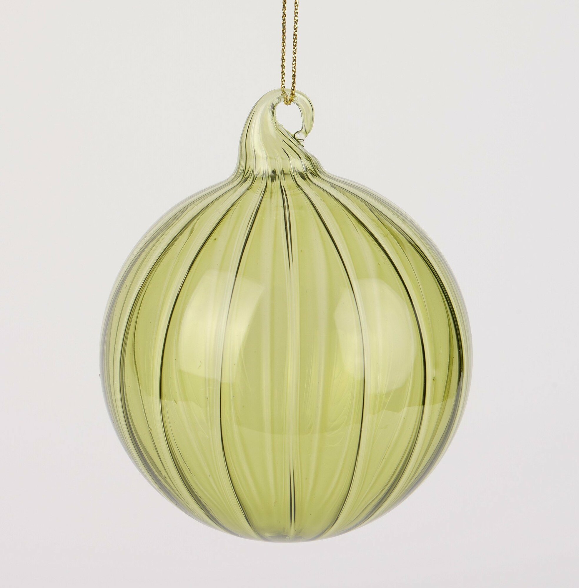 Новогодняя декорация Шар на елку стеклянный 8 см 1 шт хаки