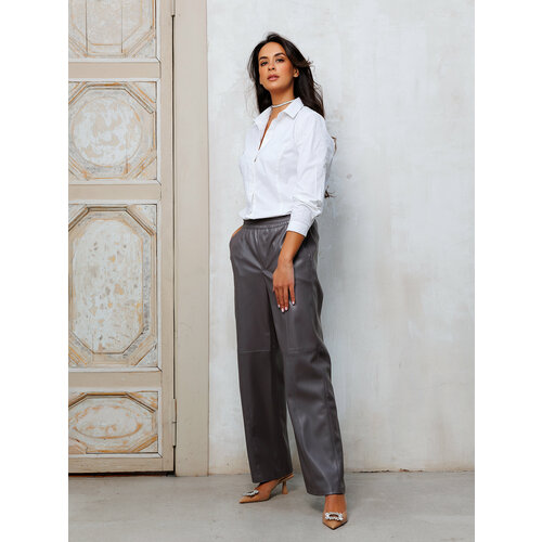 фото Брюки палаццо raposa, размер 46, серый