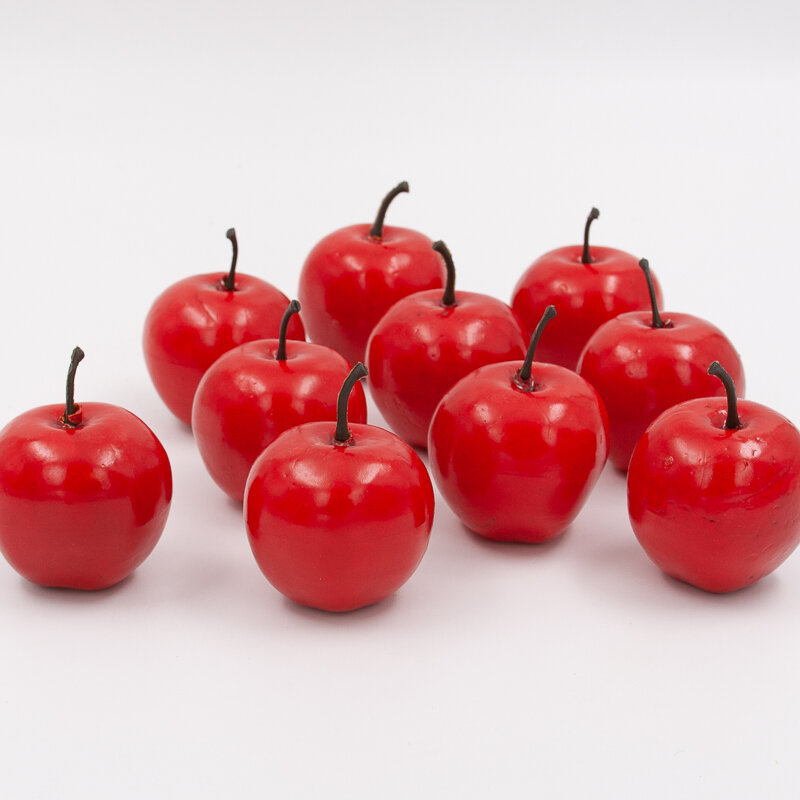 Набор искусственных мини яблок красных 5 см, 10 шт муляж