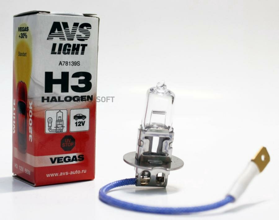 Лампа Галогенная H3 12V 55W "Avs" Vegas AVS арт. A78139S