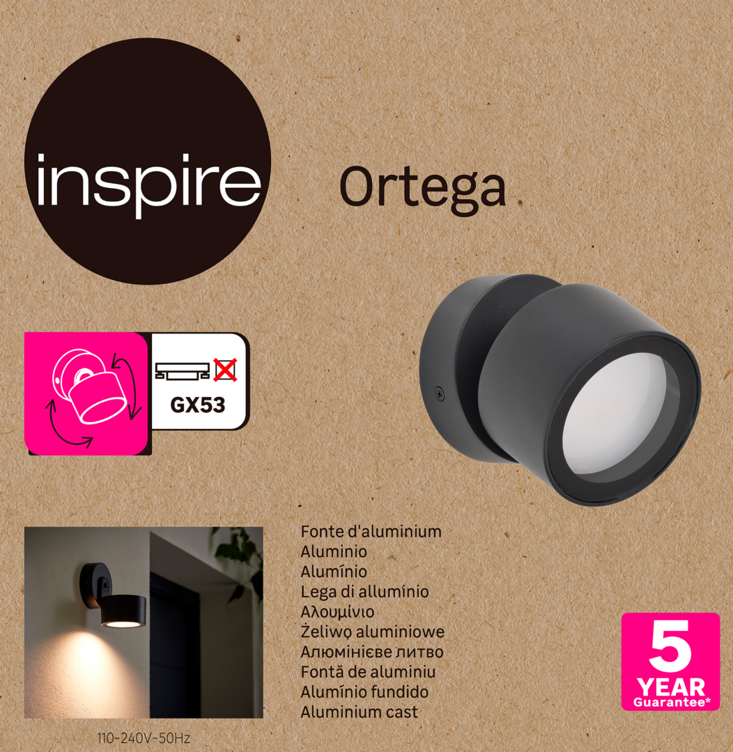 Светильник Inspire «Ortega» IP44 цвет черный, накладной - фотография № 4