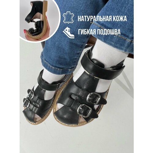 фото Пинетки meow kids босоногие сандалии, размер 22-14.5 см по стельке, черный