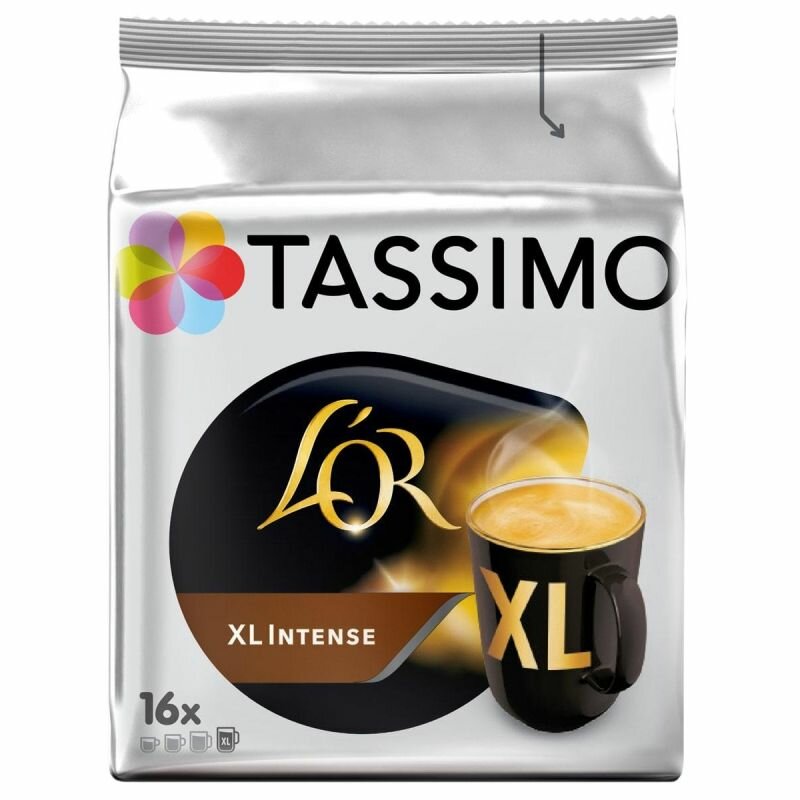 Кофе в капсулах Tassimo L'OR XL Intense нат. жар. мол, 16кап/уп