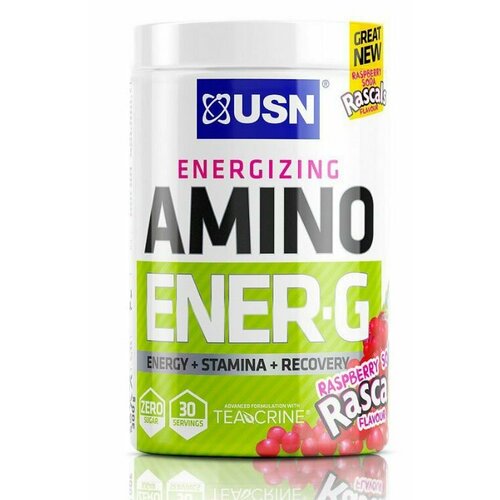 фото Usn amino ener-g raspberry soda rascals aмино энер-джи со вкусом малины, порошок, 300 г