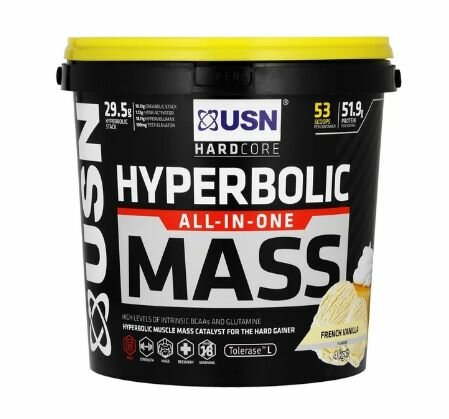 USN Hyperbolic Mass Vanilla гиперболик масс ОЛЛ-ИН-УАН со вкусом ванили, 4 кг