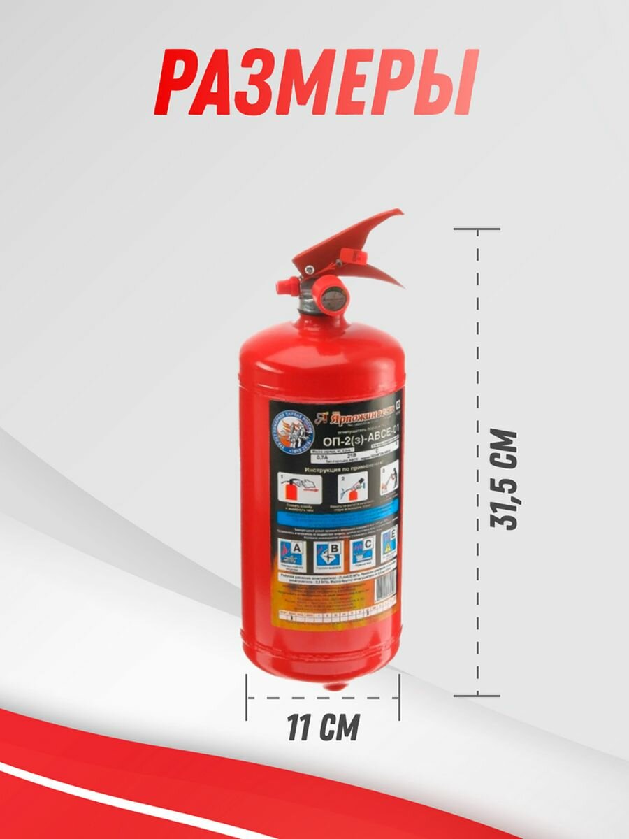 Огнетушитель порошковый (A B C E) ОП-2(з) 2л (2шт)