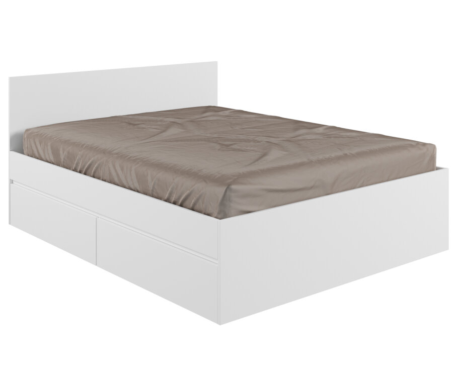Двуспальная кровать Woodville Мадера 160х200 белый