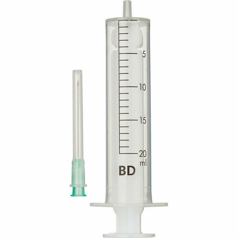 Шприц 2-компонентный одноразовый, 20мл игла 21G (0,8х40) 80шт/уп