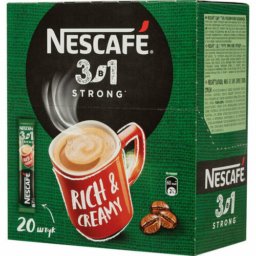 Кофе Nescafe 3 в 1 крепкий раств, шоу-бокс, 20штx14,5г