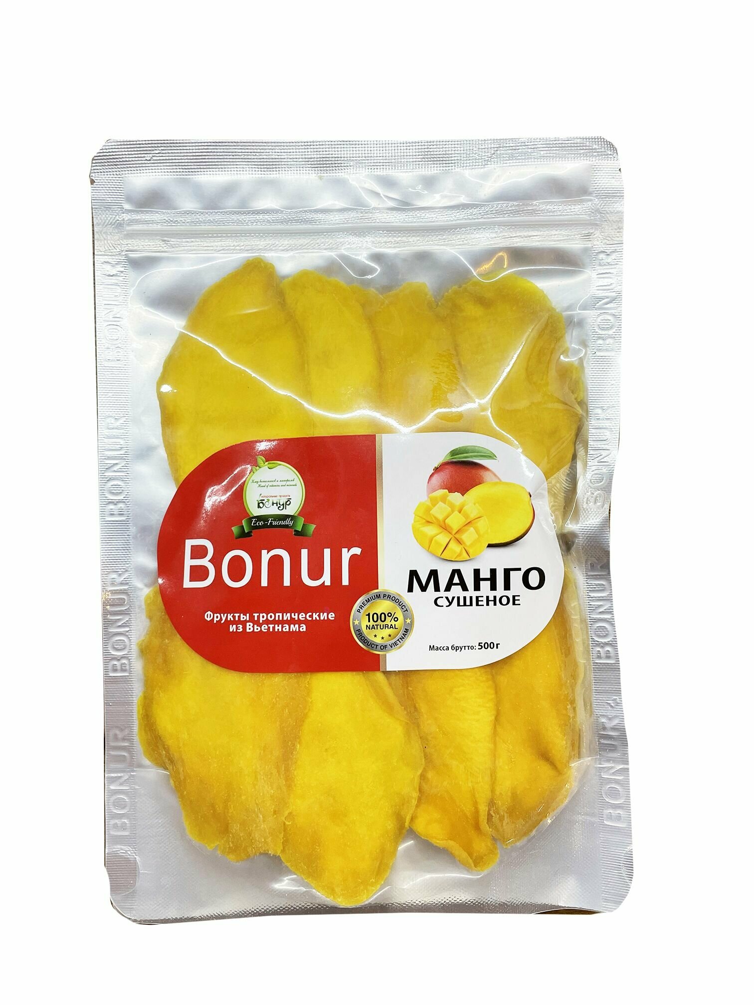 Бонур Манго сушеное Натуральное без сахара 500г Вьетнам
