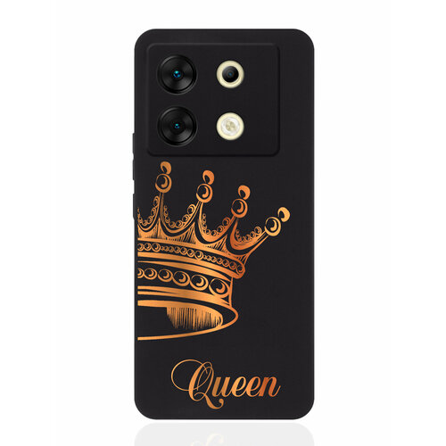 Чехол для смартфона Infinix Zero 30 5G черный силиконовый Парный чехол корона Queen