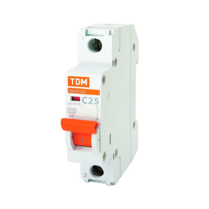 Автоматический выключатель TDM ВА47-29 1Р 25 А С 4,5 кА