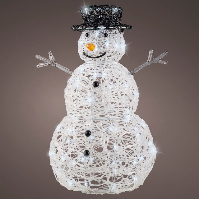 Kaemingk Светящаяся фигура Снеговик Mr Snowman 65 см, 80 холодных белых LED ламп с мерцанием, IP44 9491431