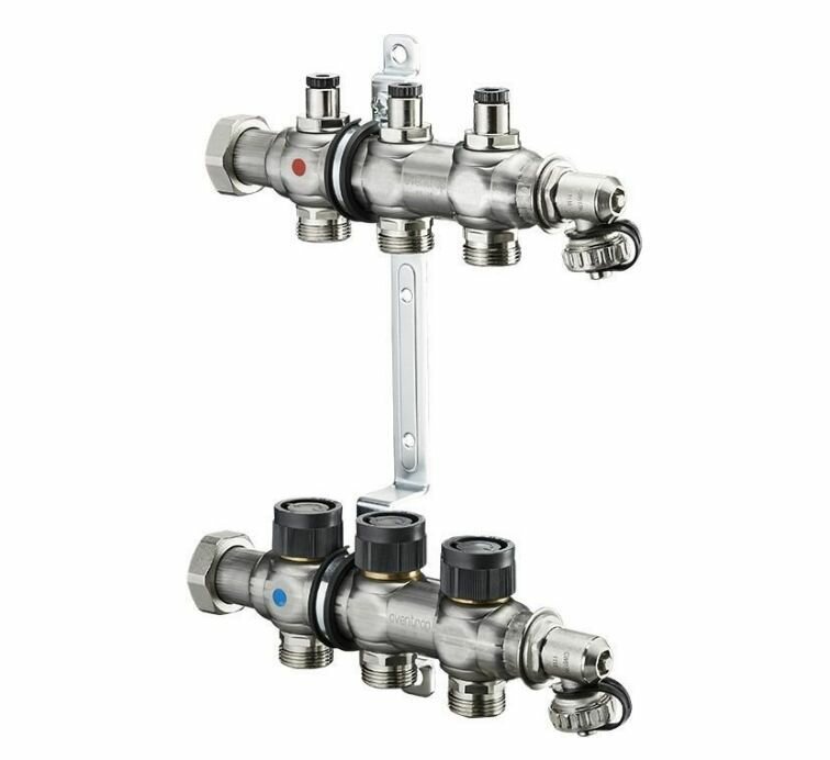 Коллекторная группа Oventrop 3 выхода без расходомера