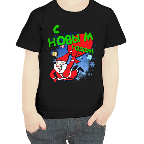 фото Футболка , размер 104, черный нет бренда