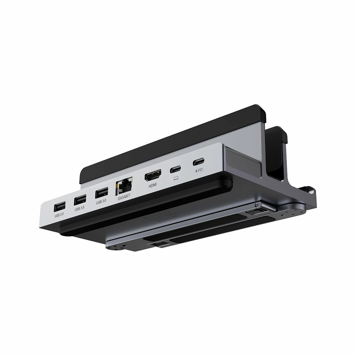 Док-станция подставка для ноутбука 6 в 1 Type-C/USB 3.0/RJ45/HDMI Lyambda Aluminum LIN-06 Gray