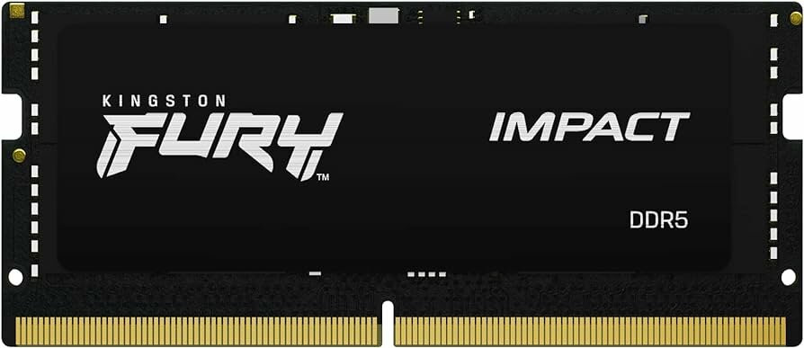 Память DDR5 SODIMM 8Gb, 4800MHz, CL38, 1.1V, Kingston, FURY Impact Black KF548S38IB-8 Retail