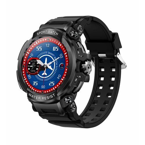 Смарт часы мужские спортивные Tiroki K58 со звонком пульсометром шагомером счетчиком калорий 530000₽