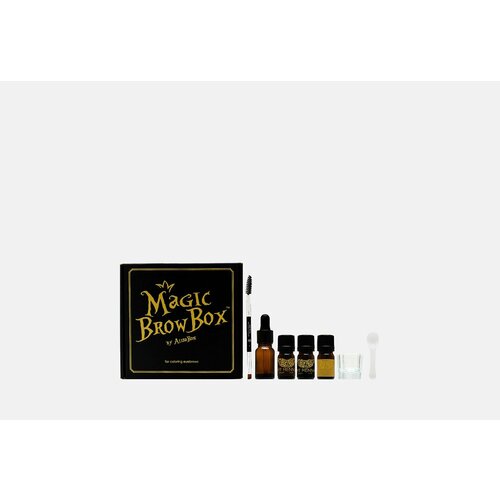 Набор хны для окраски бровей magic brow box evabond хна для биотатуажа бровей профессиональная окрашивание кожи и волосков 03 коричневая 2 мл