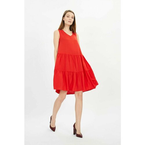 фото Платье baon, вискоза, размер 44, красный