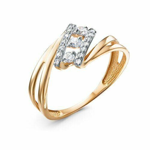 фото Кольцо diamant online, золото, 585 проба, фианит, размер 17, прозрачный