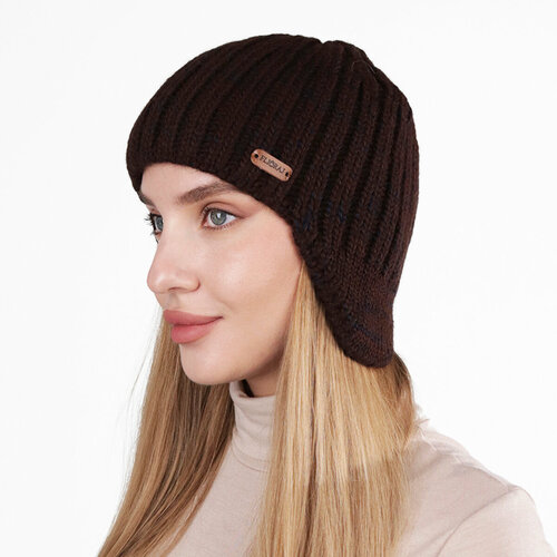 фото Шапка ушанка flioraj, размер 56-58, коричневый