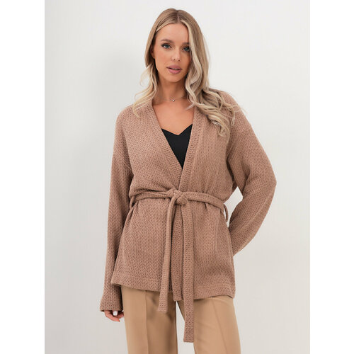 Кардиган T-lab, размер 48-50 (L), коричневый