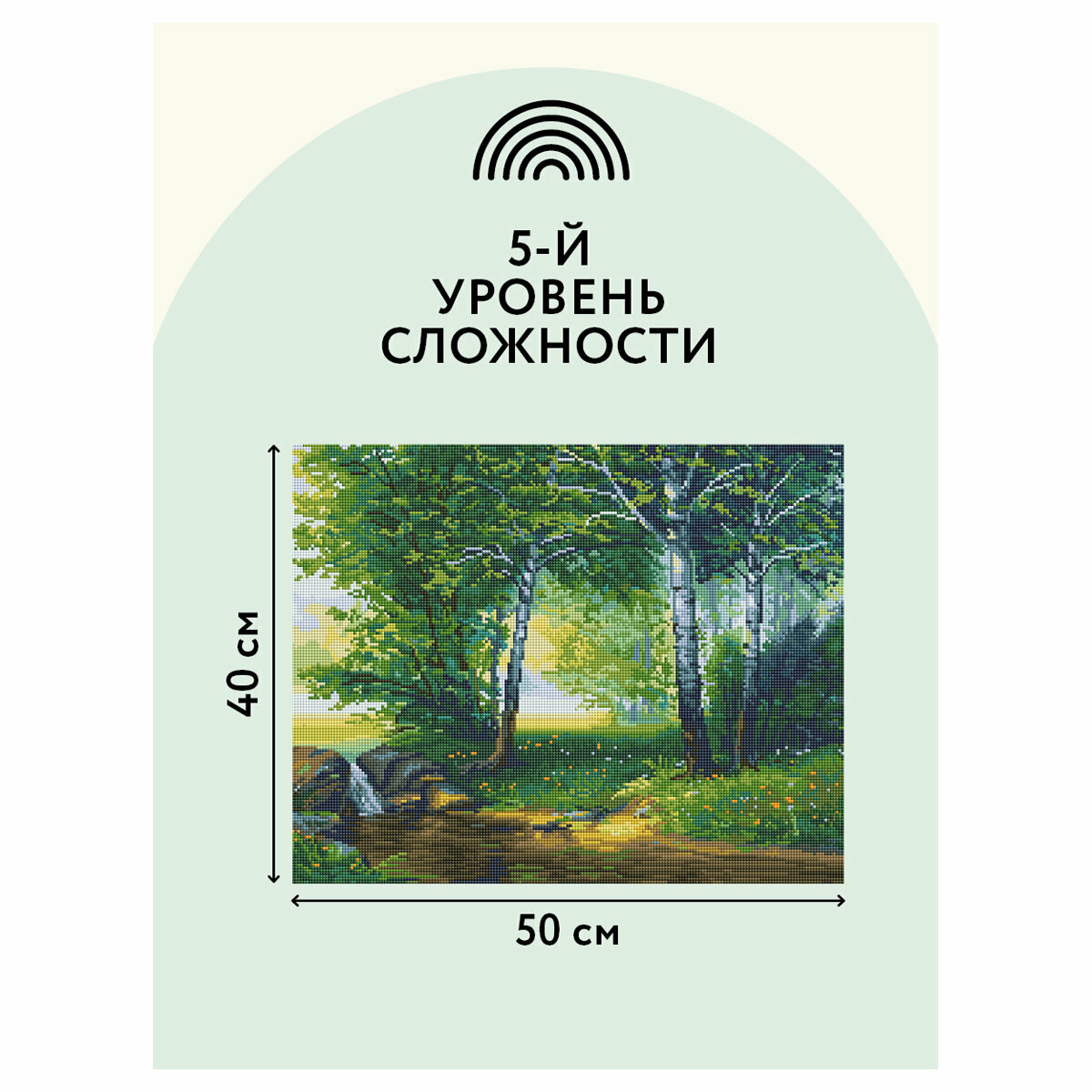 Алмазная мозаика Березовая роща Три совы - фото №7