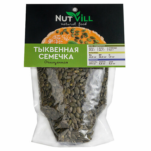 NutVill, Ядра семян тыквы, 500 грамм