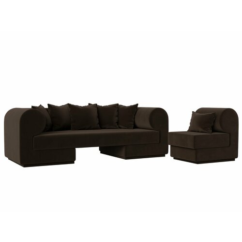 Набор Кипр-2 (диван, кресло), Микровельвет коричневый